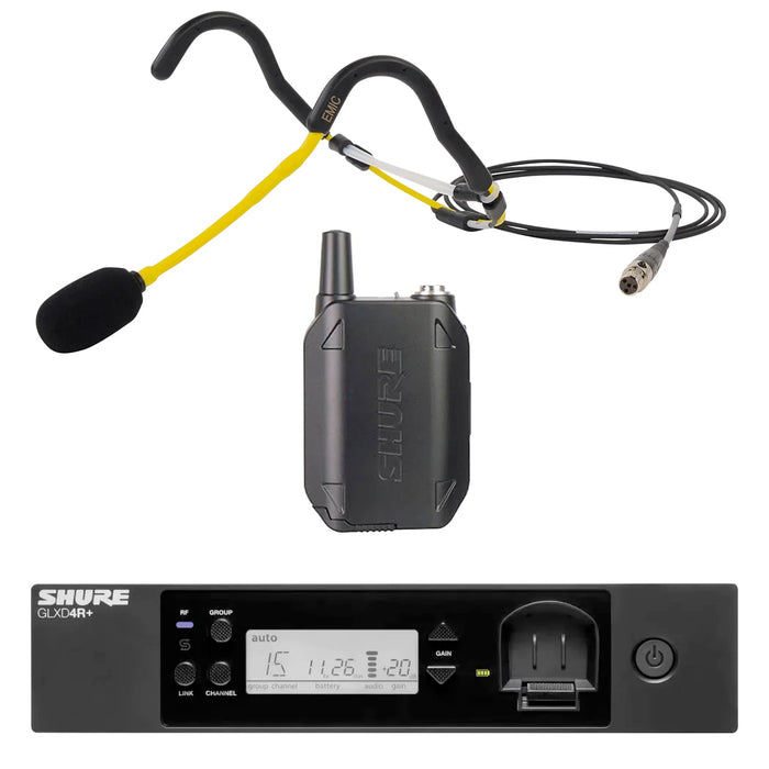 Shure GLXD14R+ Rackmount Wireless Microphone System with E-Mic Fitness Headset Microphone