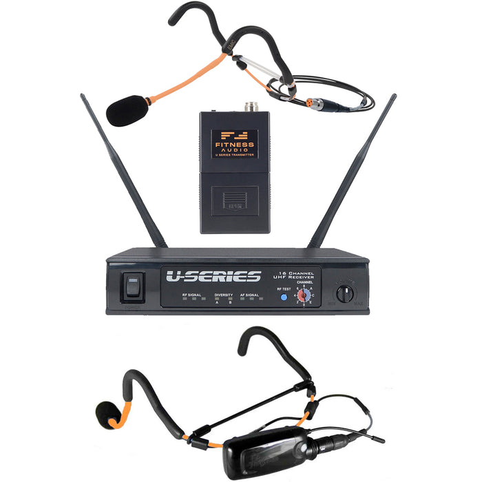 Fitness Audio U-Series Hybrid Bundle Microphone System - Mini-TX EMic Headset AND Bodypack EMic Set