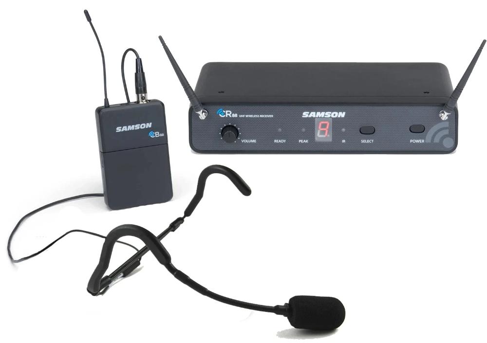 Samson Concert 88 Wireless Mic System Bundle w E mic Fitness